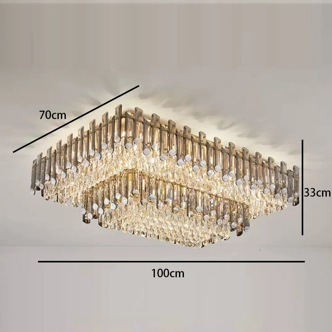 Modern Crystal LED Luxury Ceiling Lights - Round Lamps for Indoor Home Lighting & Living Room Decor