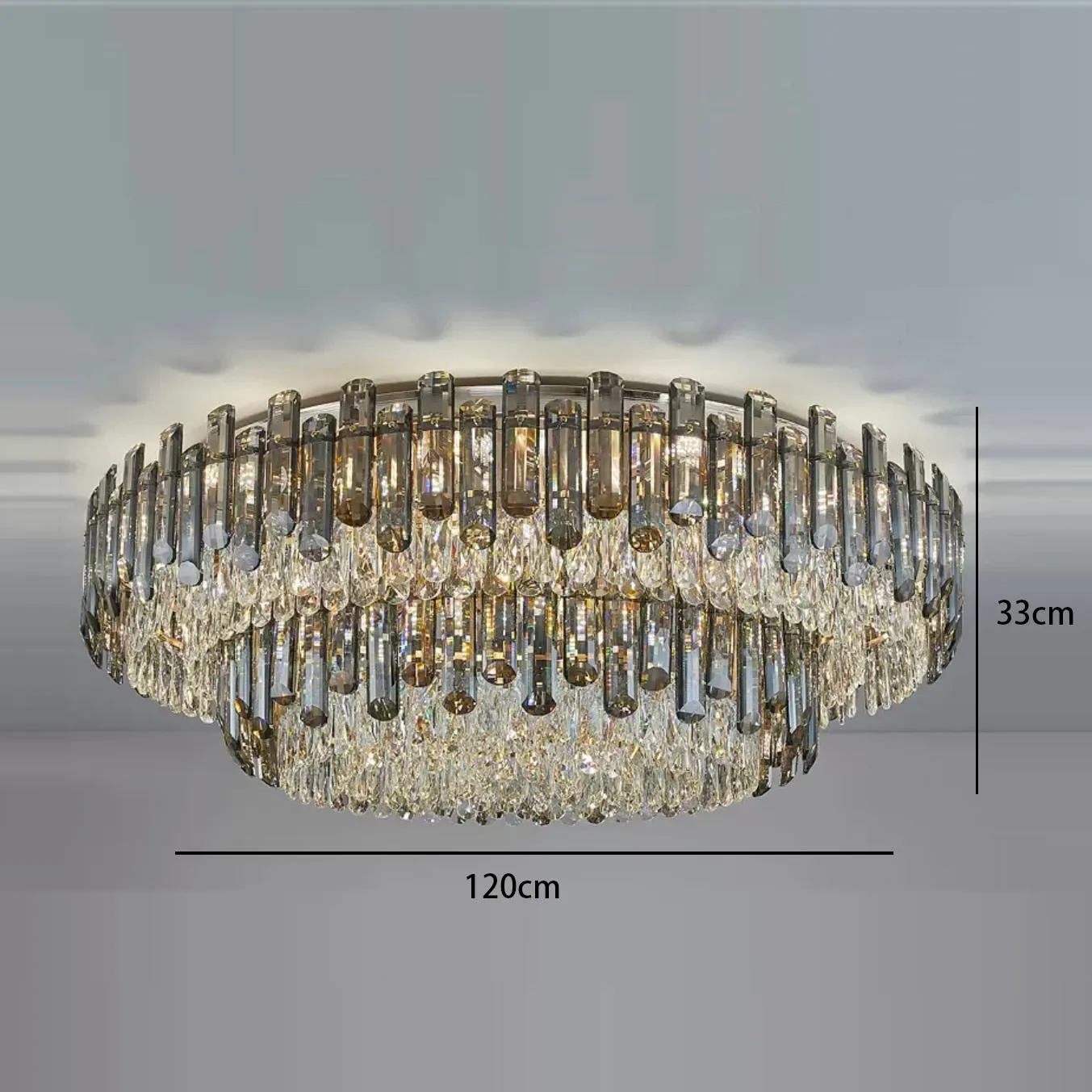 Modern Crystal LED Luxury Ceiling Lights - Round Lamps for Indoor Home Lighting & Living Room Decor