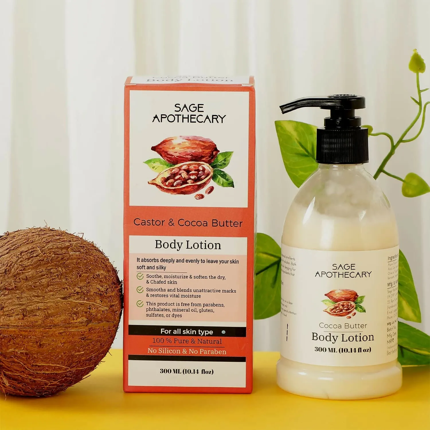 Natural Castor & Cocoa Butter Body Lotion (300ML)