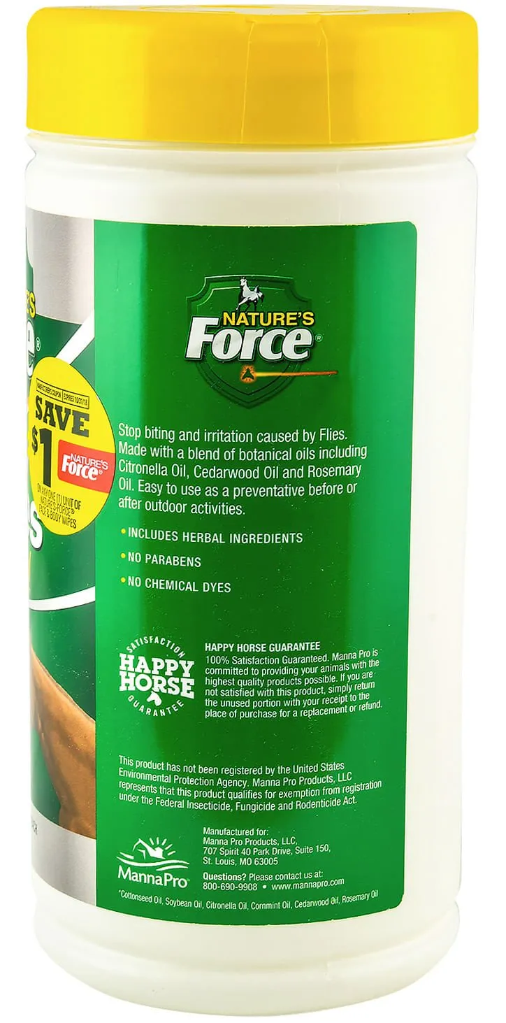 Nature's Force Face & Body Wipes, 40 count