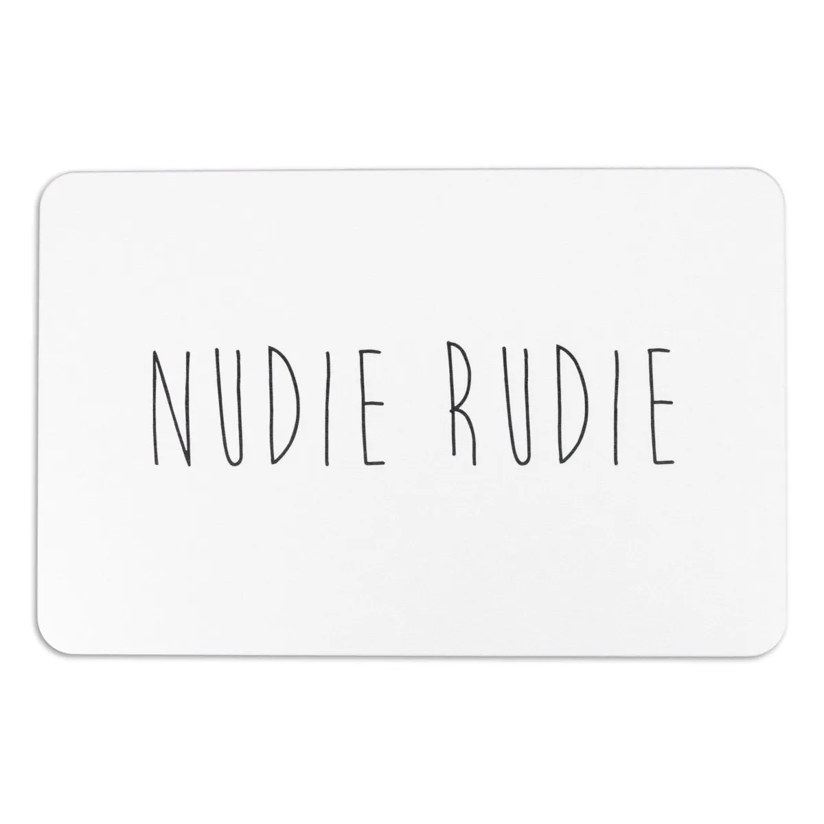 Nudie Rudie Bath Mat - Funny Bathroom - Bathroom Decor - Quirky Home Decor - Cheeky Decor - Bathroom Humor - White Stone Non Slip Bath Mat