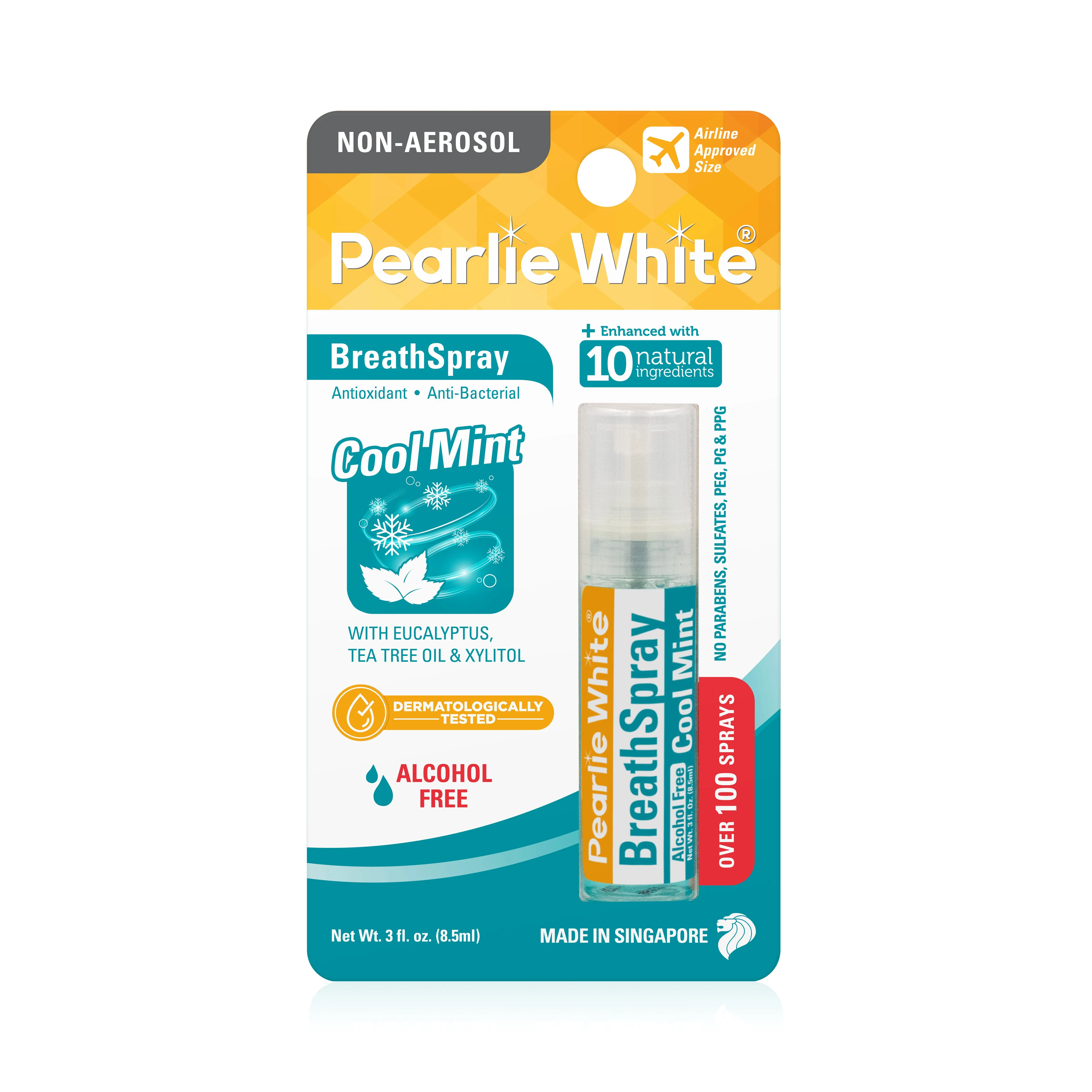 Pearlie White Instant Breath Freshening Sprays 8.5ml - 100 sprays - Cool Mint