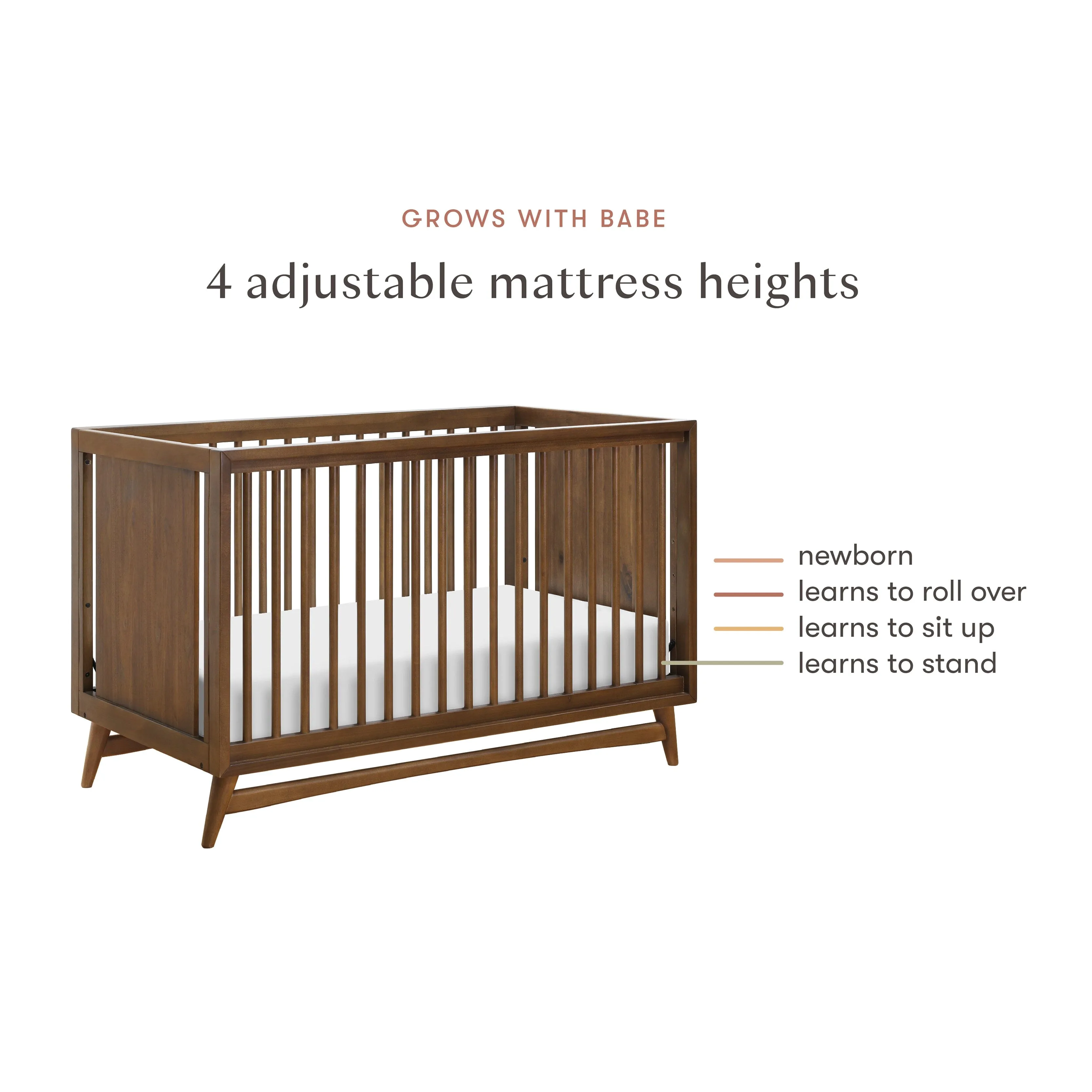 Peggy 3-in-1 Convertible Crib | Natural Walnut