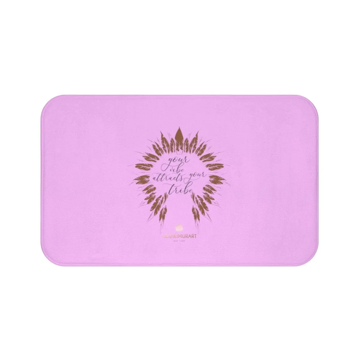 Pink Motivational Bath Mat, "Your Vibe Attracts Your Tribe", Inspirational Premium Bath Mat- Printed in USA