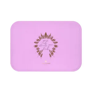 Pink Motivational Bath Mat, "Your Vibe Attracts Your Tribe", Inspirational Premium Bath Mat- Printed in USA