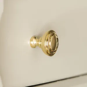 Polished Brass Round Ribbed Cabinet Knob