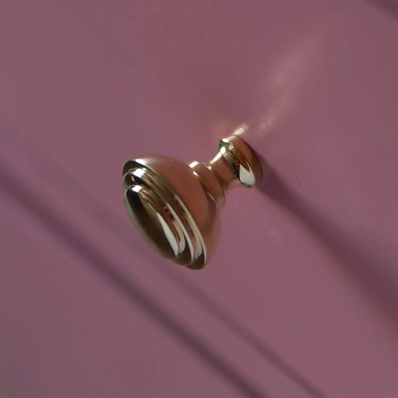 Polished Brass Round Ribbed Cabinet Knob