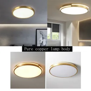 Pure copper lamp body LED lighting for living room ceiling light living room bedroom light ceiling lamp corridor balcony light