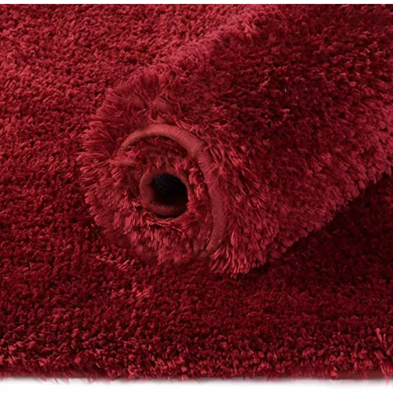 Red Bathroom Rug Non Slip Bath Mat - Water Absorbent Soft Microfiber Shaggy Bathroom Mat Machine Washable Bath Rug for Bathroom Thick Plush Rugs for Shower