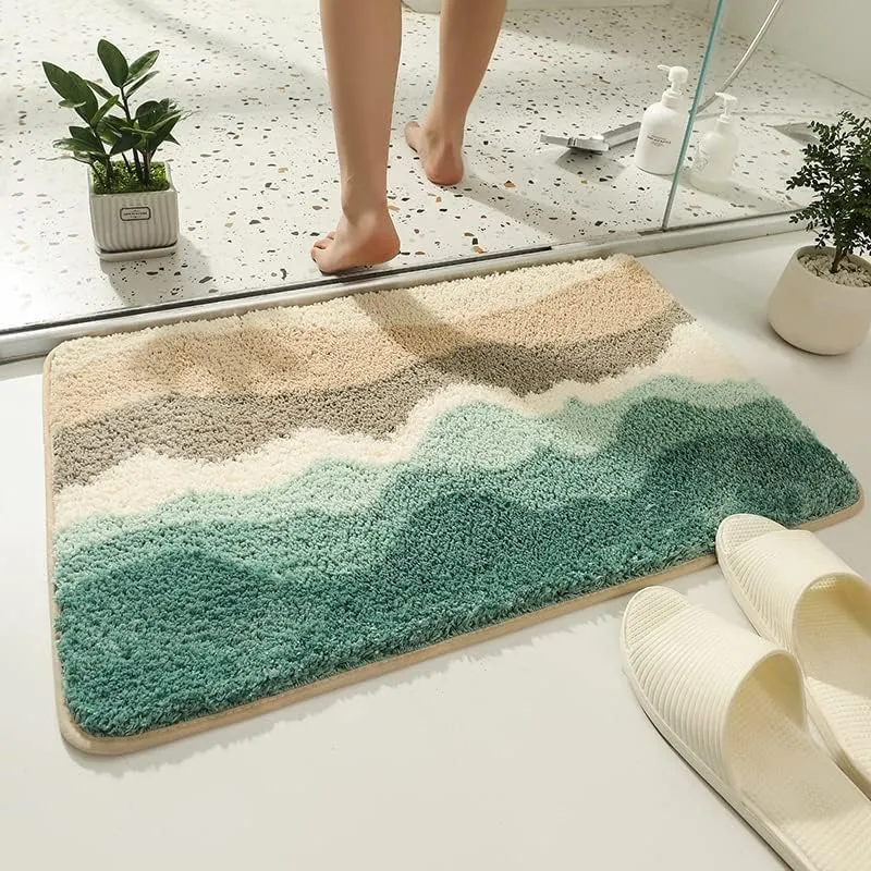 Roseate Wave Super Soft Anti Skid and Super Absorbent Mat in Microfibre 2000 GSM, This Mats for Bedroom/Kitchen/Door Mat/Floor Mat (40x60) Pack of 1