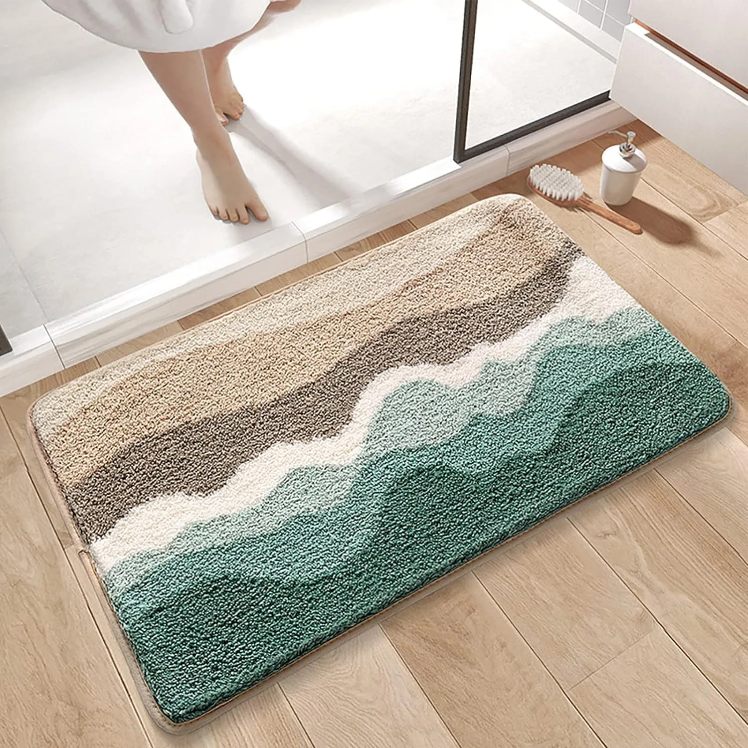 Roseate Wave Super Soft Anti Skid and Super Absorbent Mat in Microfibre 2000 GSM, This Mats for Bedroom/Kitchen/Door Mat/Floor Mat (40x60) Pack of 1