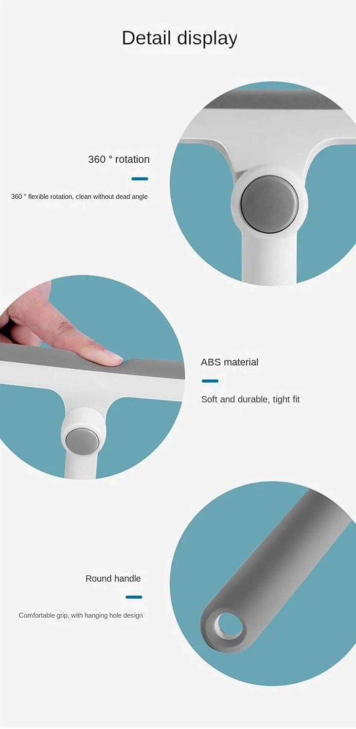 Rotating Glass Cleaning Silicone Blade Window & Mirror Squeegee by Zidello