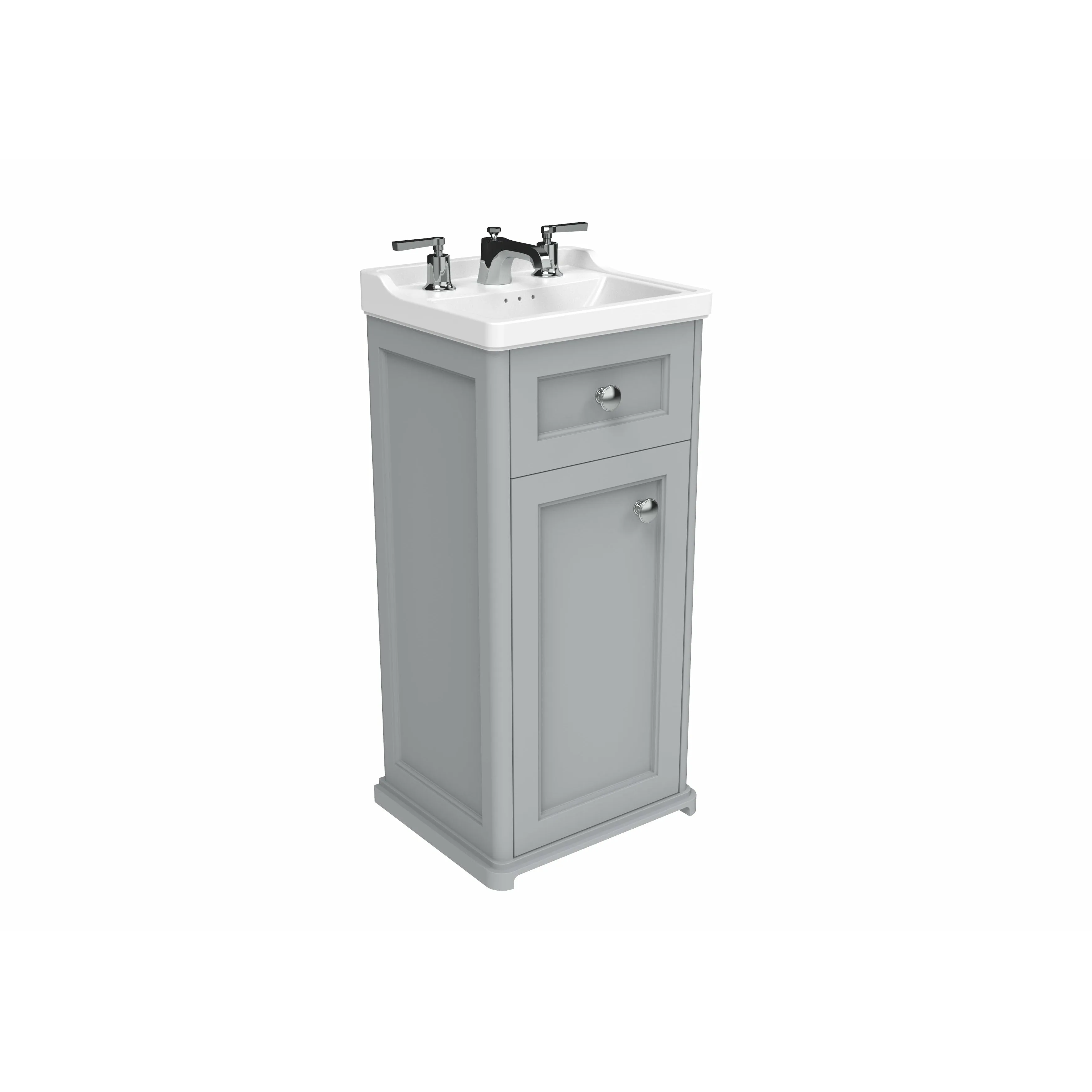 Saneux Dove Gery Floor Standing Vanity Unit and Sink (400mm)