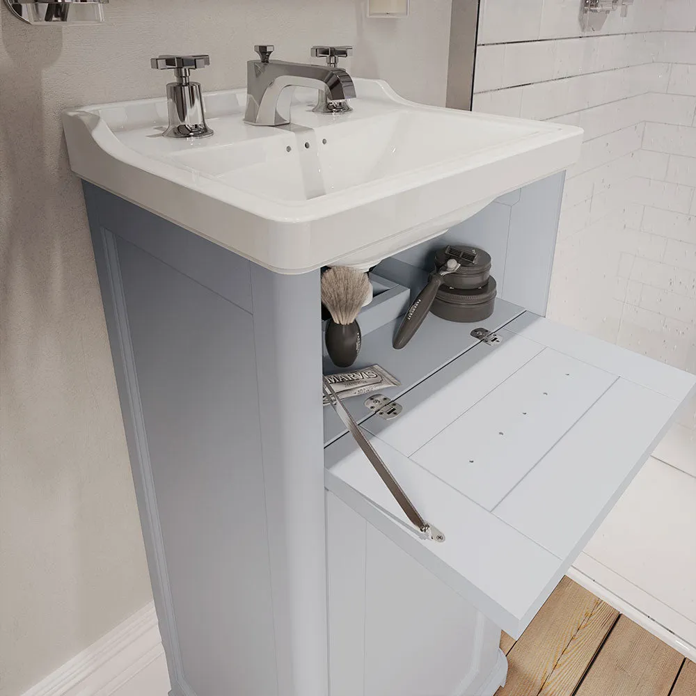 Saneux Dove Gery Floor Standing Vanity Unit and Sink (400mm)