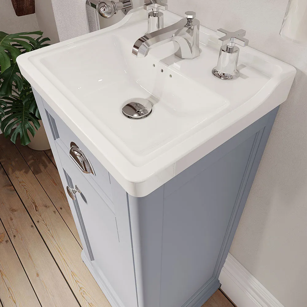 Saneux Dove Gery Floor Standing Vanity Unit and Sink (400mm)