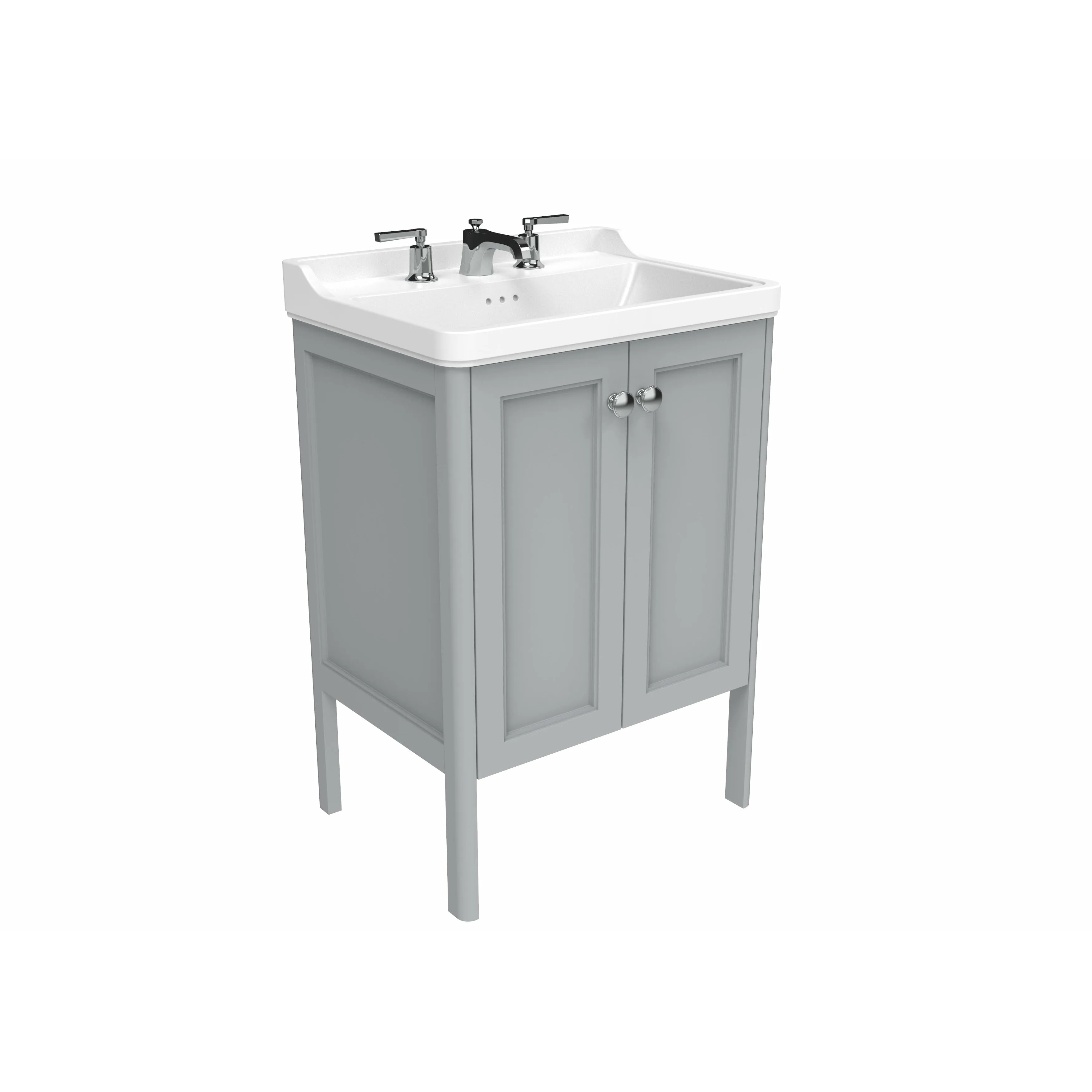 Saneux Dove Grey Floor Standing Vanity Unit and Sink (600mm)