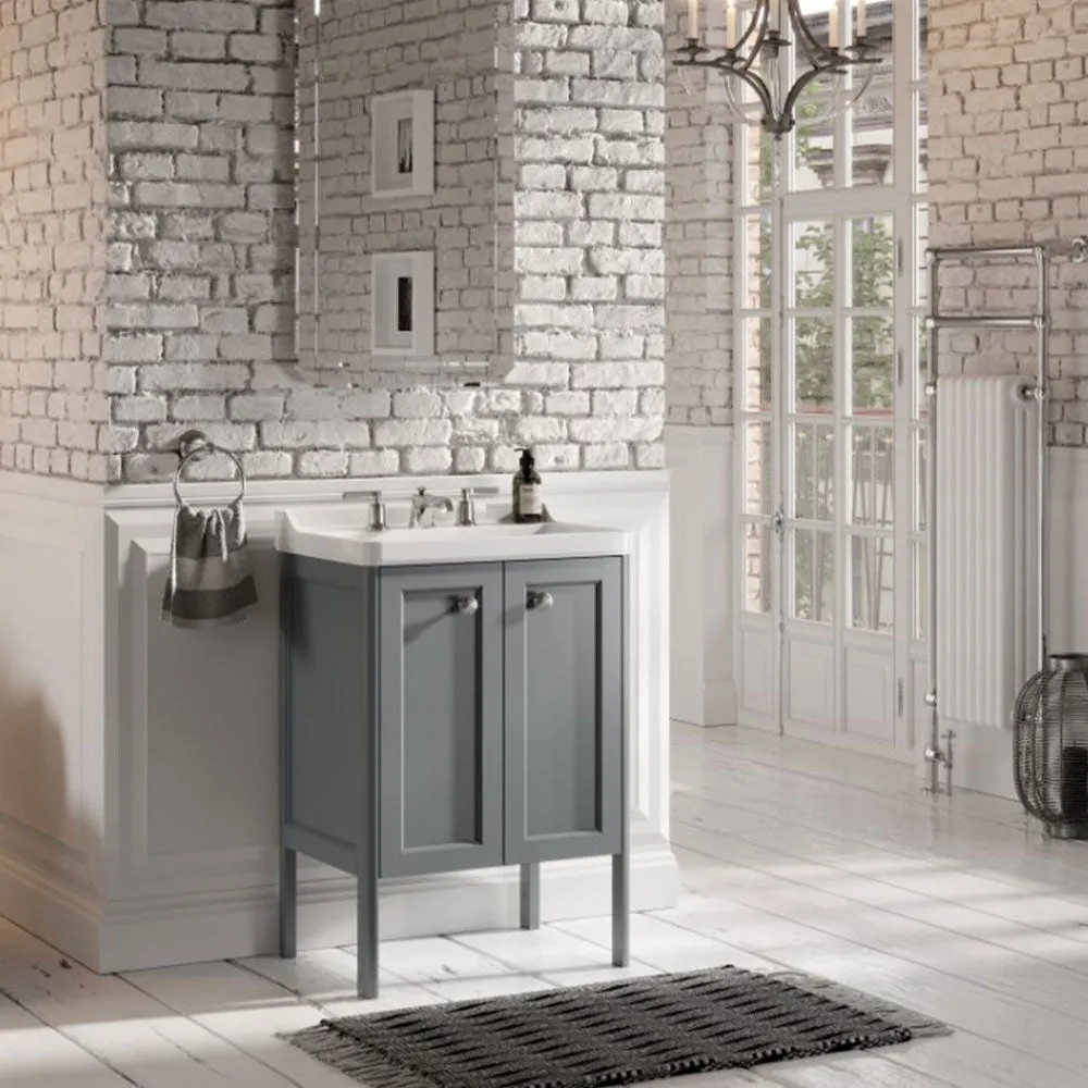 Saneux Dove Grey Floor Standing Vanity Unit and Sink (600mm)