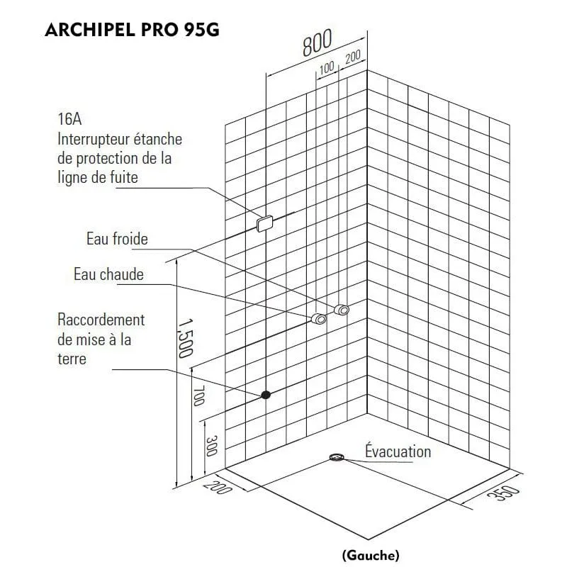 Sauna Hammam HAMMAM ARCHIPEL® PRO 95G BLACK SHOWER CABIN (95X95CM) - 1 PERSON) - 1 PLACE - MK530196951