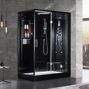 Sauna Hammam HAMMAM SHOWER CABIN DUO ARCHIPEL® PRO 145D BLACK (145X95CM) - 2 PLACES - MK53019698