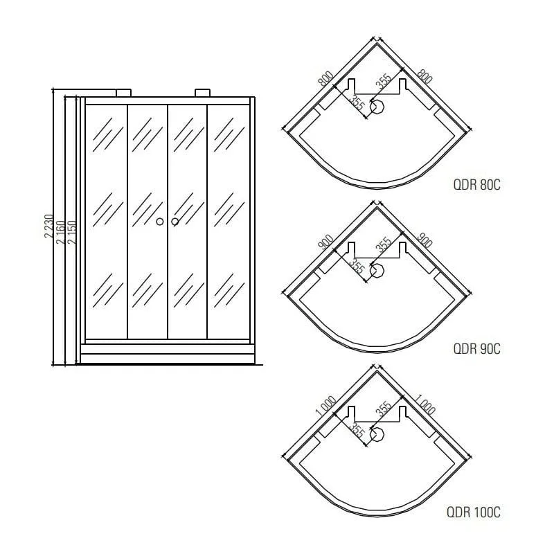 Sauna Hammam SHOWER CABIN HAMMAM ARCHIPEL® QDR 90C BLACK - MK53016810