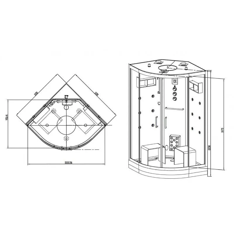 Sauna Hammam SHOWER CABIN HAMMAM DUO ARCHIPEL® QDR 115C BLACK - MK53016813