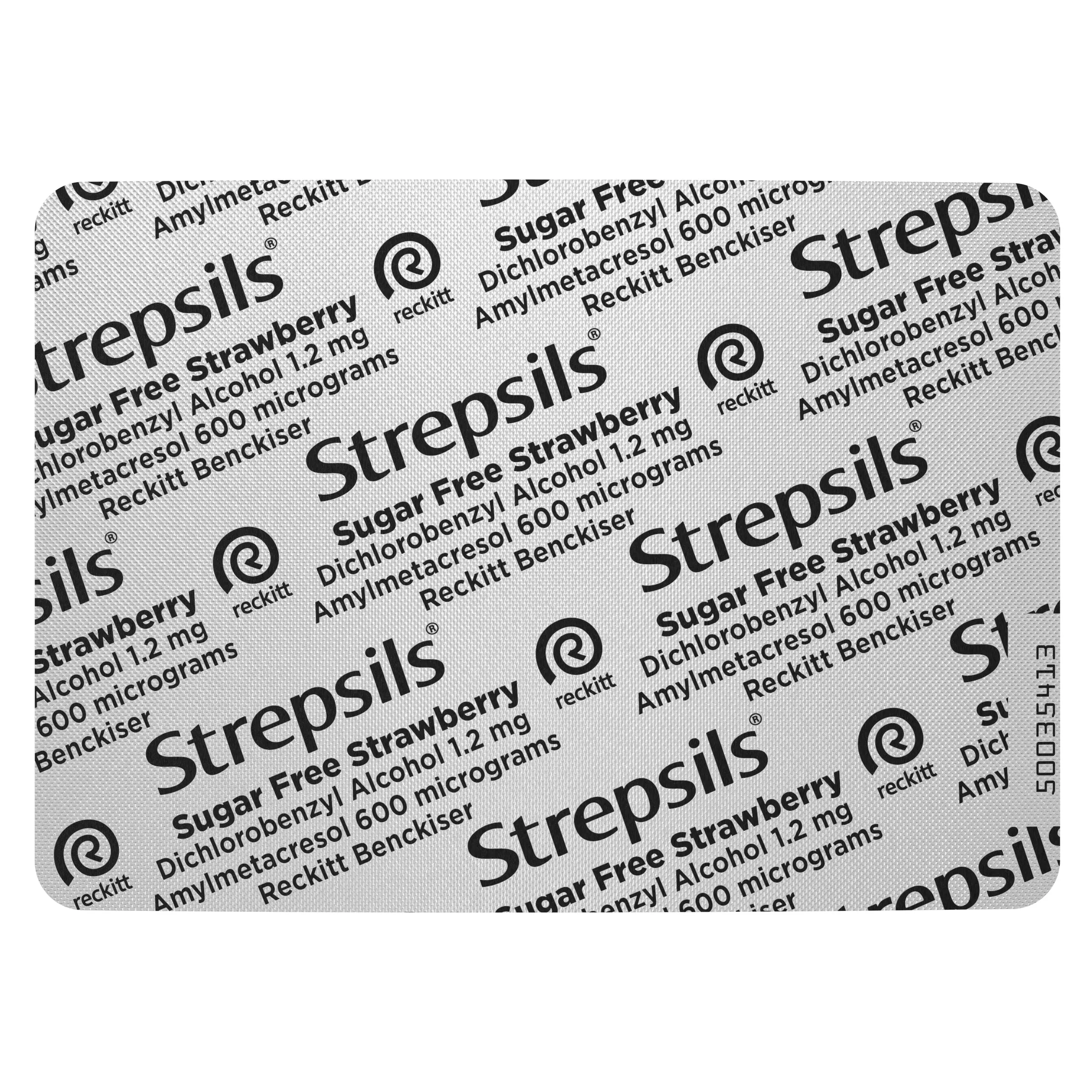 Strepsils Sore Throat Relief Sugar Free Strawberry 36 Pack