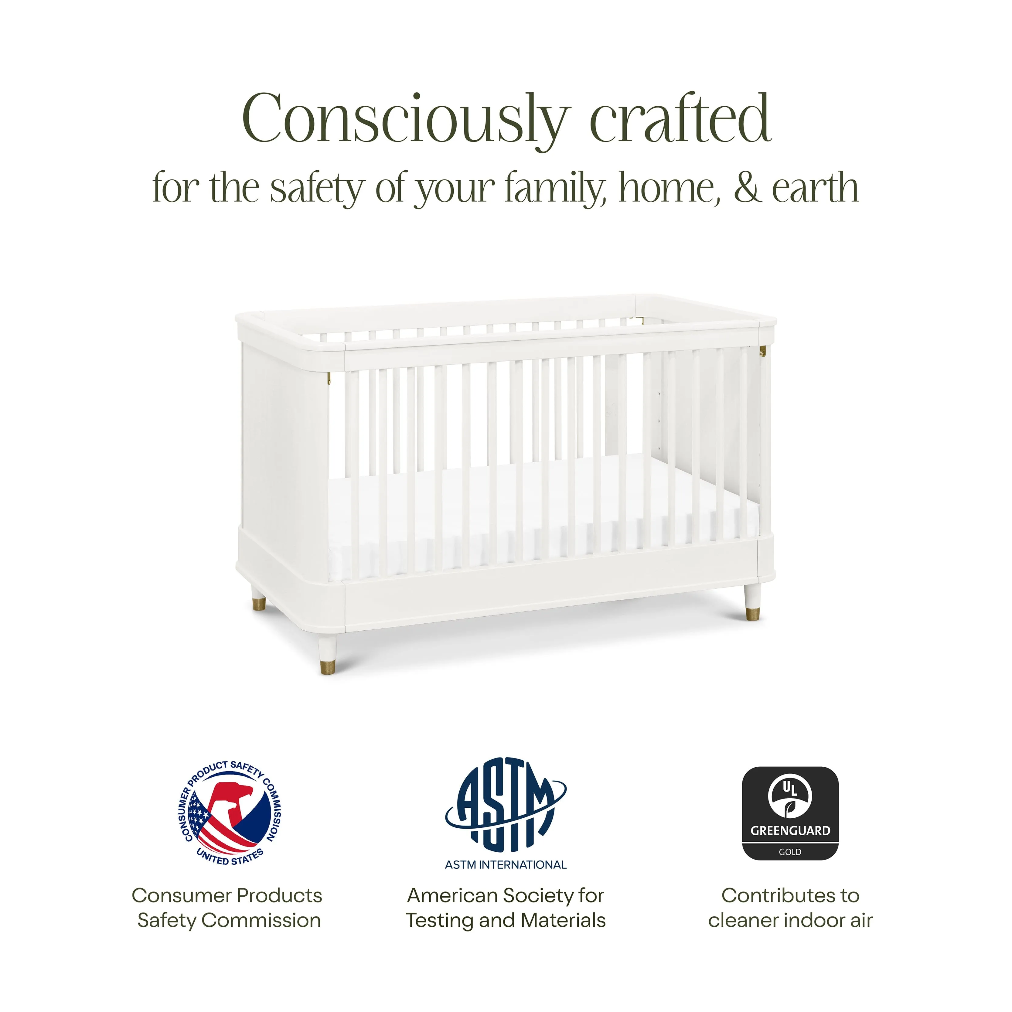 Tanner 3-in-1 Convertible Crib - Warm White