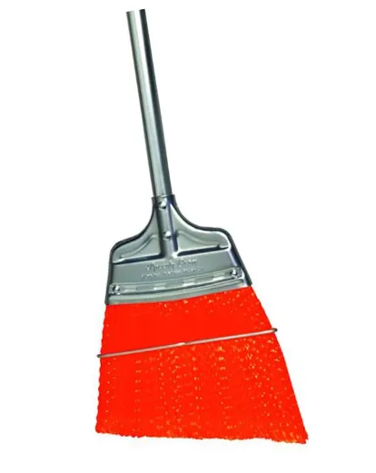 Upright Broom, Red Flagged Poly Angled, Steel Handle - pack of 12