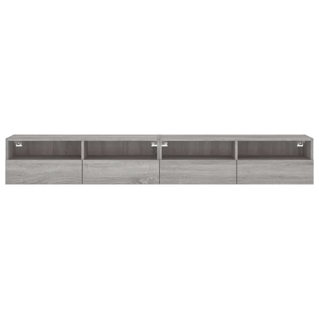 vidaXL TV Wall Cabinets 2 pcs Grey Sonoma 100x30x30 cm Engineered Wood