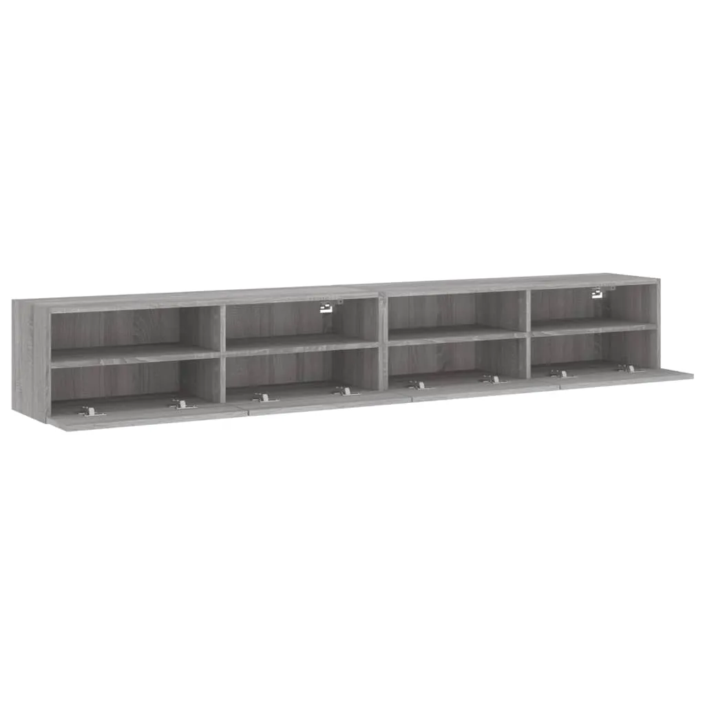 vidaXL TV Wall Cabinets 2 pcs Grey Sonoma 100x30x30 cm Engineered Wood