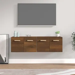 vidaXL Wall Cabinets 2 pcs Brown Oak 60x36.5x35 cm Engineered Wood