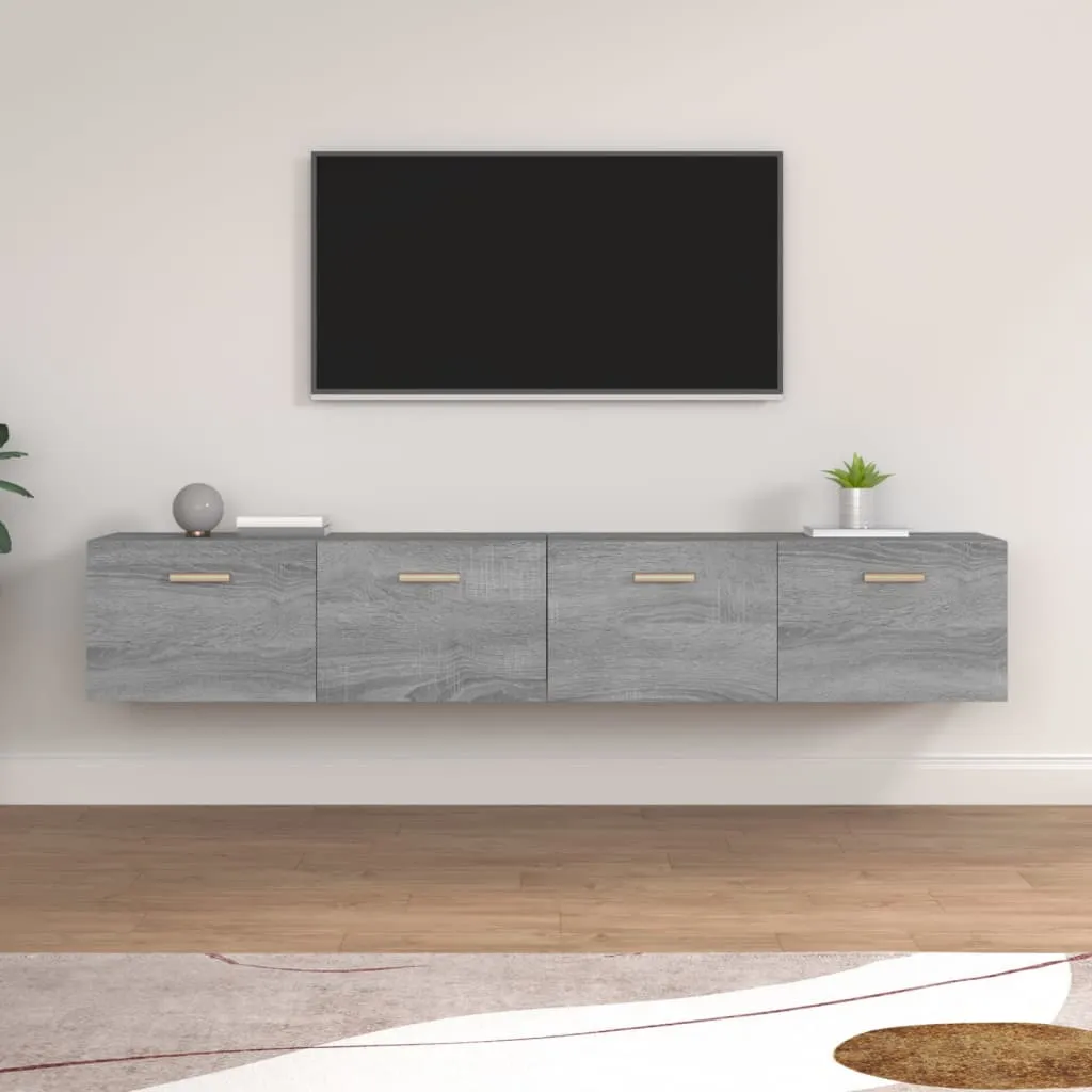 vidaXL Wall Cabinets 2 pcs Grey Sonoma 100x36.5x35 cm Engineered Wood