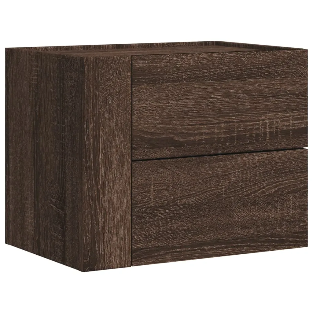 vidaXL Wall-mounted Bedside Cabinets 2 pcs Brown Oak 45x30x35 cm