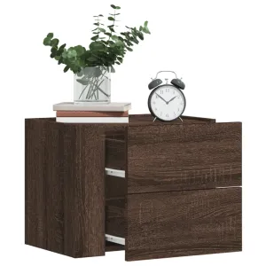 vidaXL Wall-mounted Bedside Cabinets 2 pcs Brown Oak 45x30x35 cm