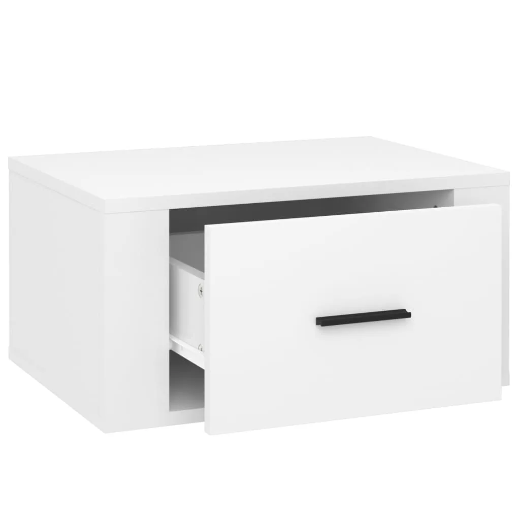 vidaXL Wall-mounted Bedside Cabinets 2 pcs High Gloss White 50x36x25cm