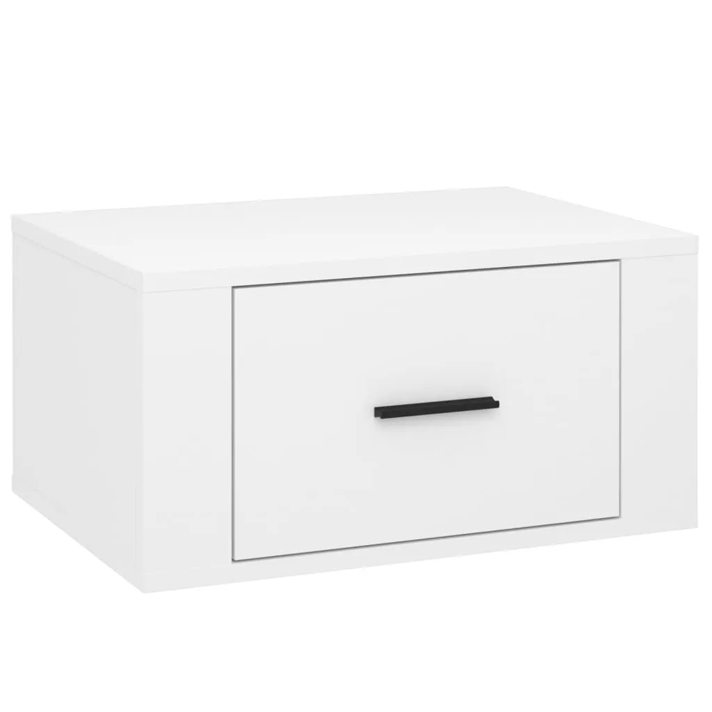 vidaXL Wall-mounted Bedside Cabinets 2 pcs High Gloss White 50x36x25cm