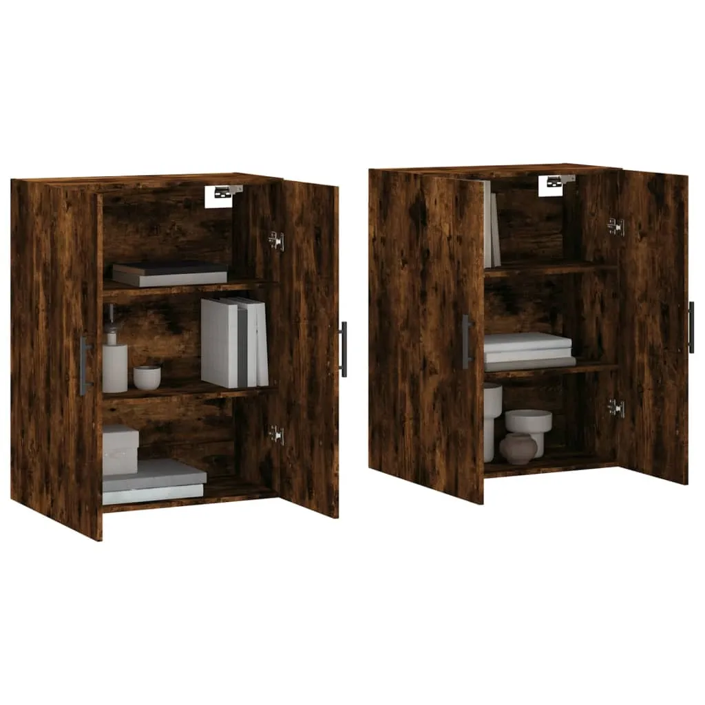 vidaXL Wall Mounted Cabinets 2 pcs Smoked Oak 69.5x34x90 cm