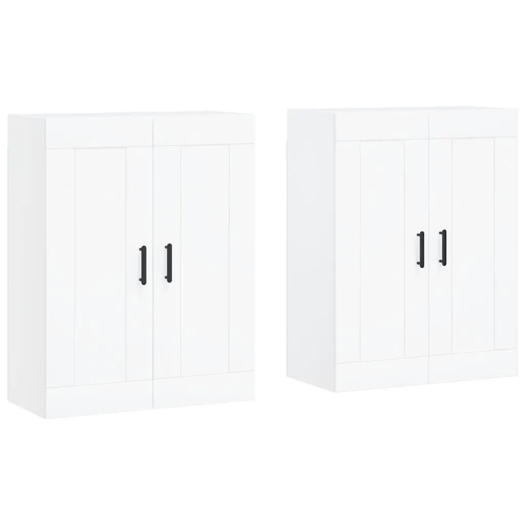 vidaXL Wall Mounted Cabinets 2 pcs White Engineered Wood