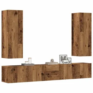 vidaXL Wall Mounted TV cabinets 5 pcs Old Wood Engineered Wood