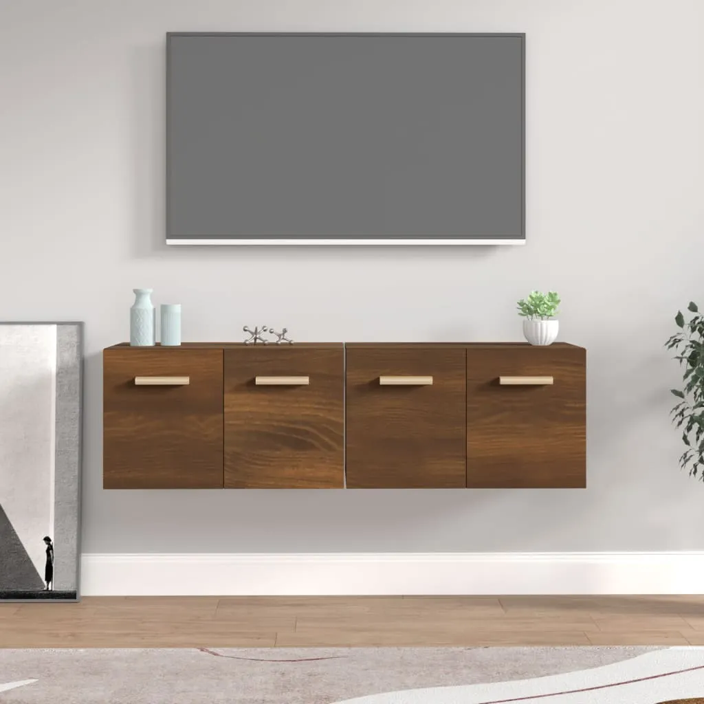 Wall Cabinets 2 pcs Brown Oak 60x36.5x35 cm Engineered Wood