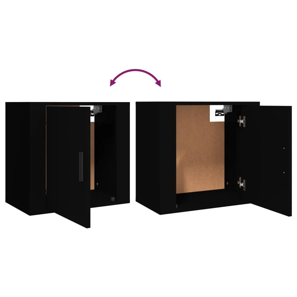 Wall-mounted Bedside Cabinets 2 pcs Black 50x30x47 cm