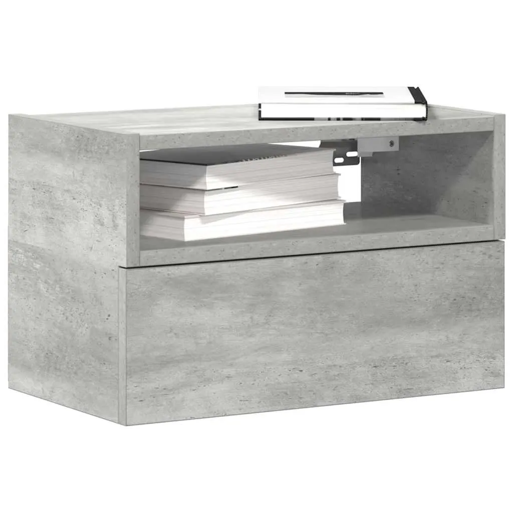 Wall-mounted Bedside Cabinets 2 pcs Concrete Grey 45x26x28.5 cm