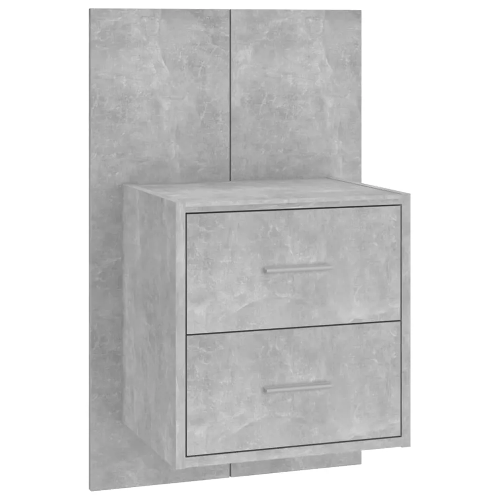 Wall-mounted Bedside Cabinets 2 pcs Concrete Grey