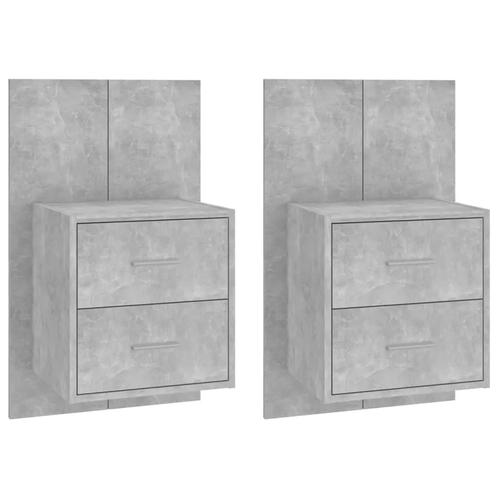 Wall-mounted Bedside Cabinets 2 pcs Concrete Grey