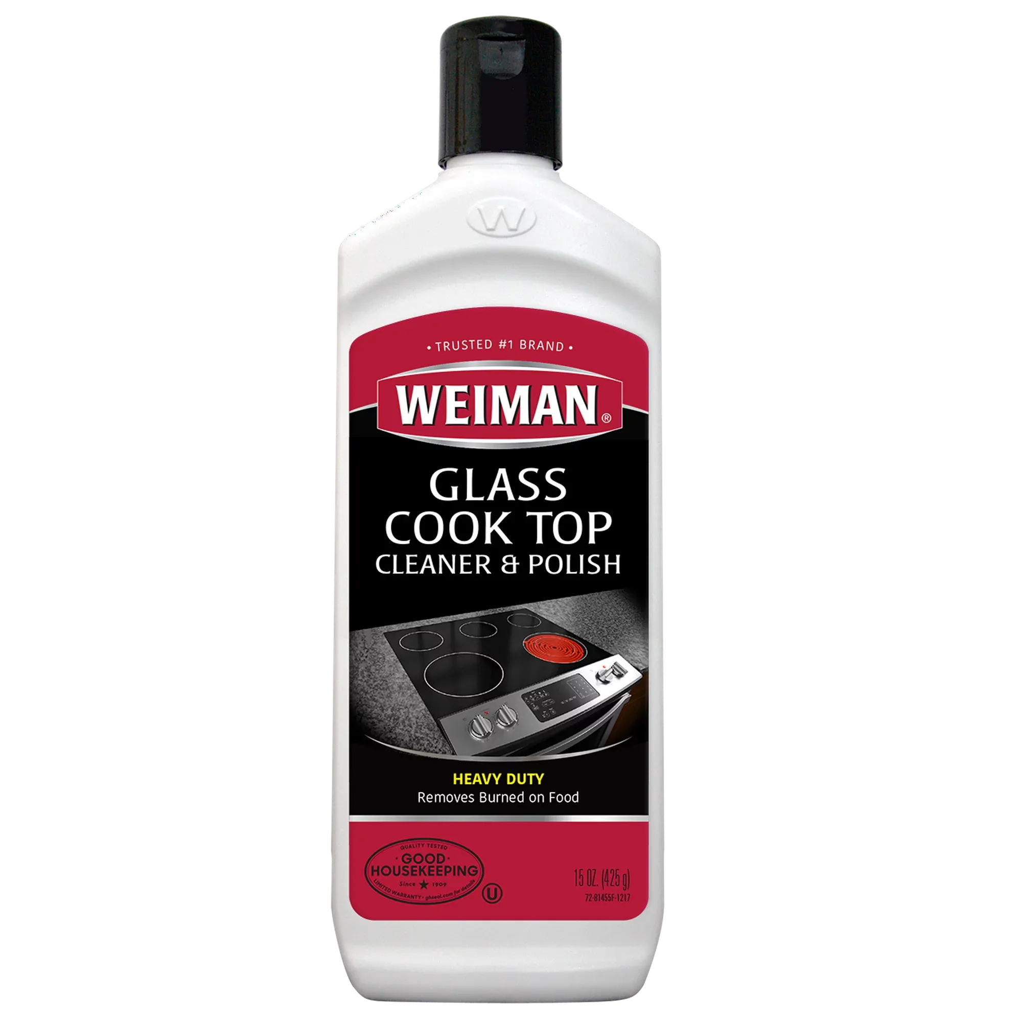 Weiman Cooktop Cleaner and Polish Cream for Glass, Ceramic and Induction Surfaces -15 oz, Unscented