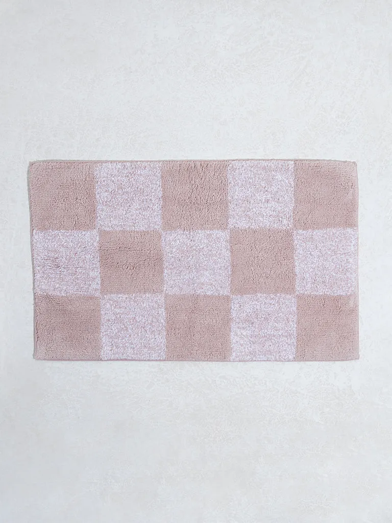 Westside Home Pink Checkered Design Bathmat