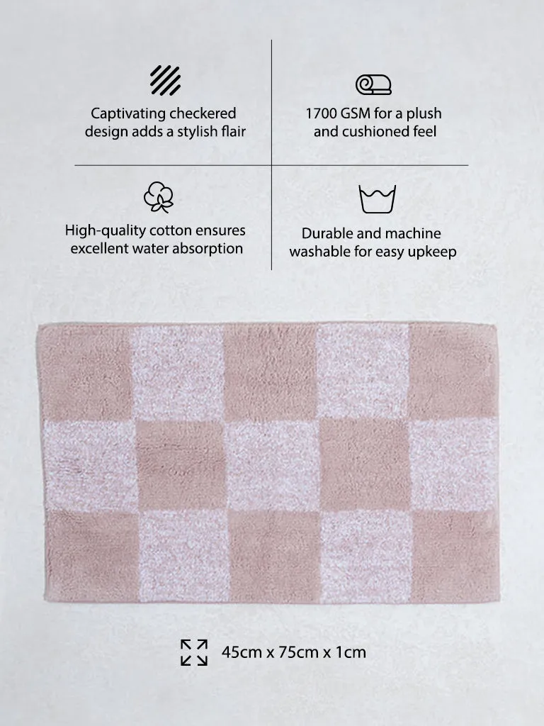 Westside Home Pink Checkered Design Bathmat