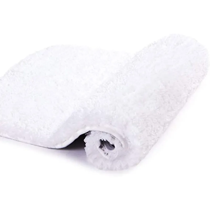 White Bathroom Rug Non Slip Bath Mat - Water Absorbent Soft Microfiber Shaggy Bathroom Mat Machine Washable Bath Rug for Bathroom Thick Plush Rugs for Shower