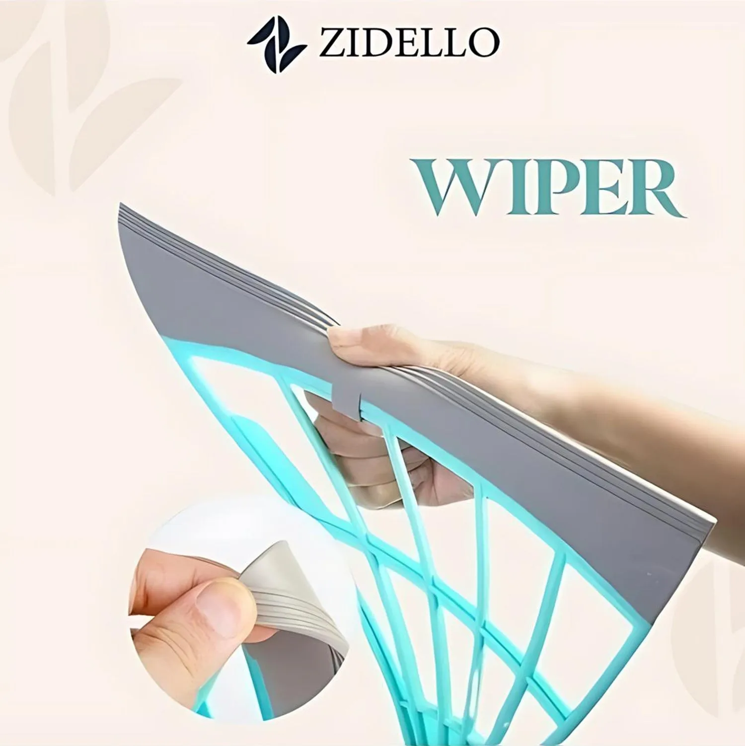 Zidello Washroom and Kitchen Wiper with Rubber Squeegee