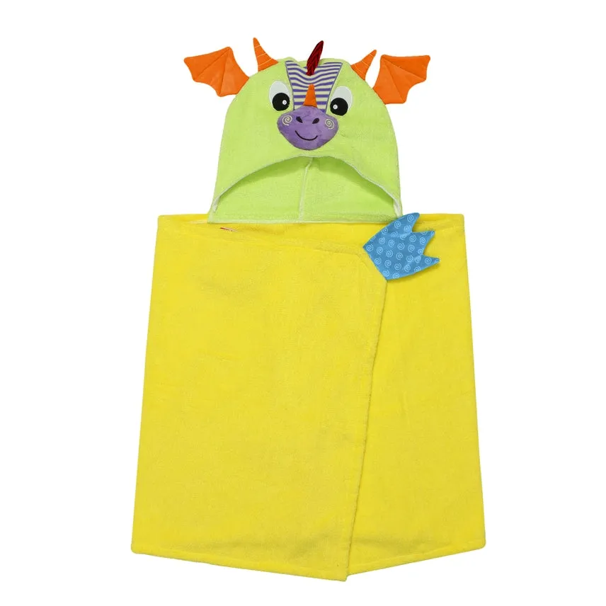 Zoocchini Kids Plush Terry Hooded Bath Towel Dragon 2Y 